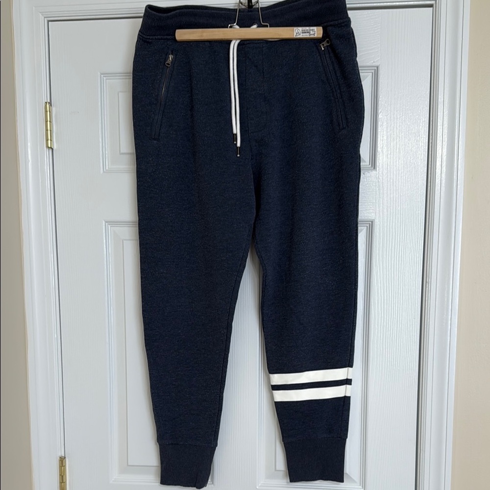 H&M Navy Blue Jogger Sweatpants with White Strip
